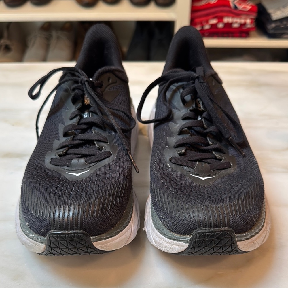 Black Running Shoes with White Soles